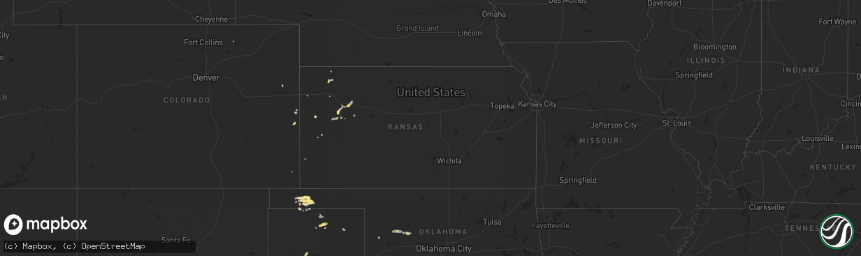 Hail map in Kansas on May 12, 2024