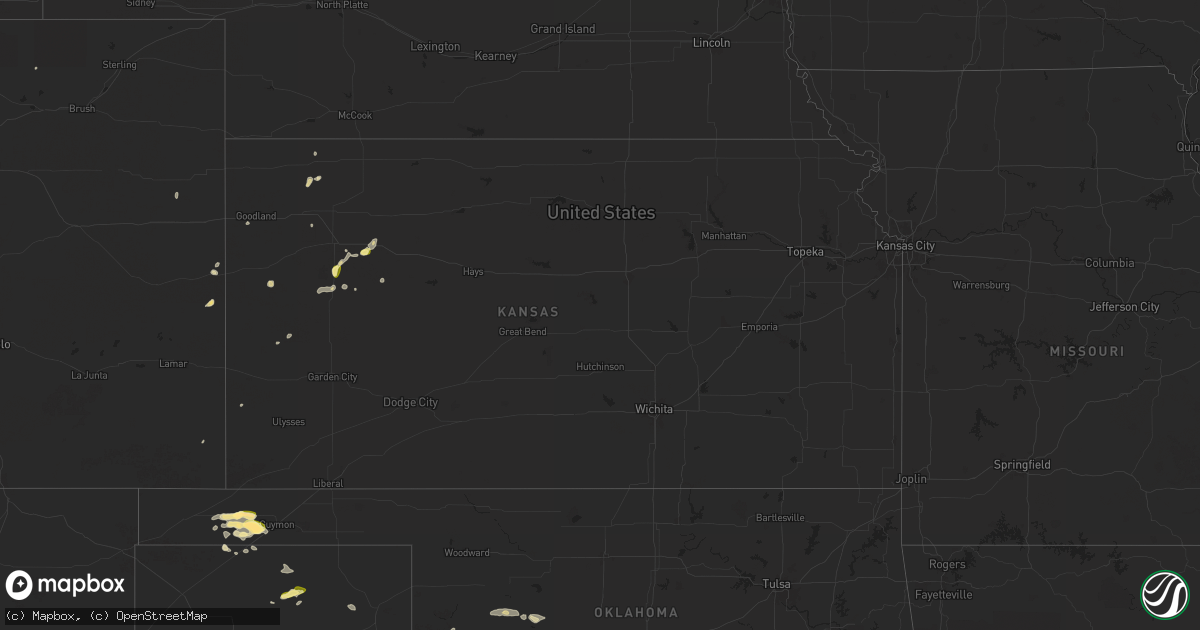 Hail map in Kansas on May 12, 2024