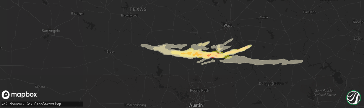 Hail map in Kempner, TX on May 12, 2024