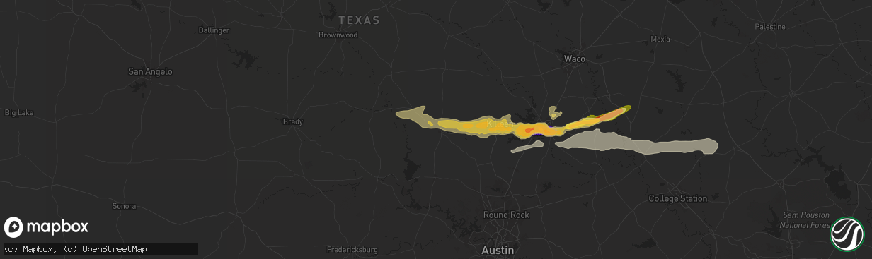 Hail map in Lampasas, TX on May 12, 2024