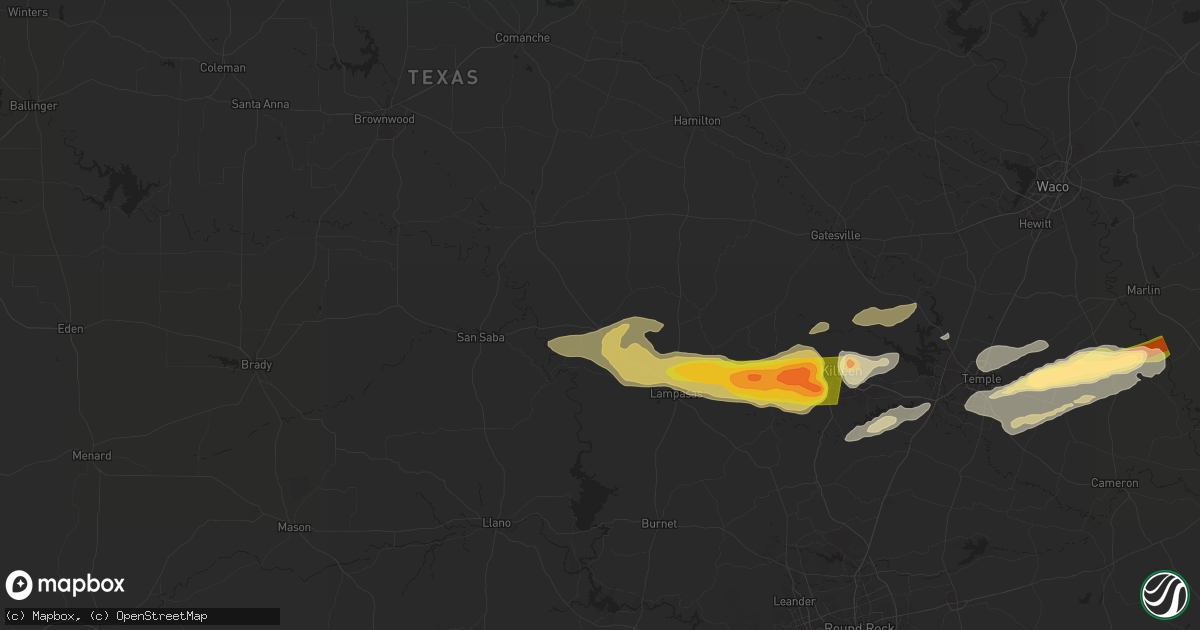 Hail map in Lometa, TX on May 12, 2024