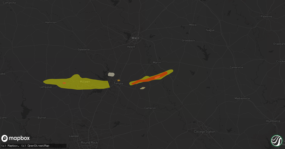 Hail map in Lott, TX on May 12, 2024