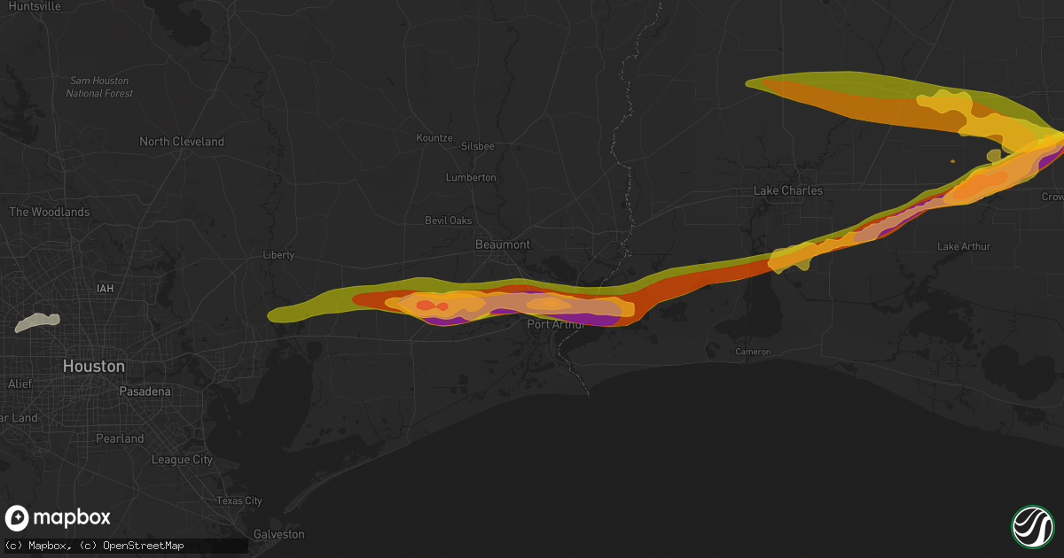 Hail map in Nederland, TX on May 12, 2024