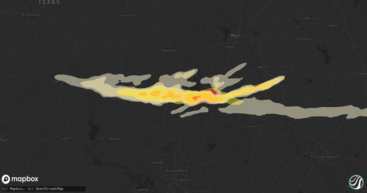 Hail map in Nolanville, TX on May 12, 2024