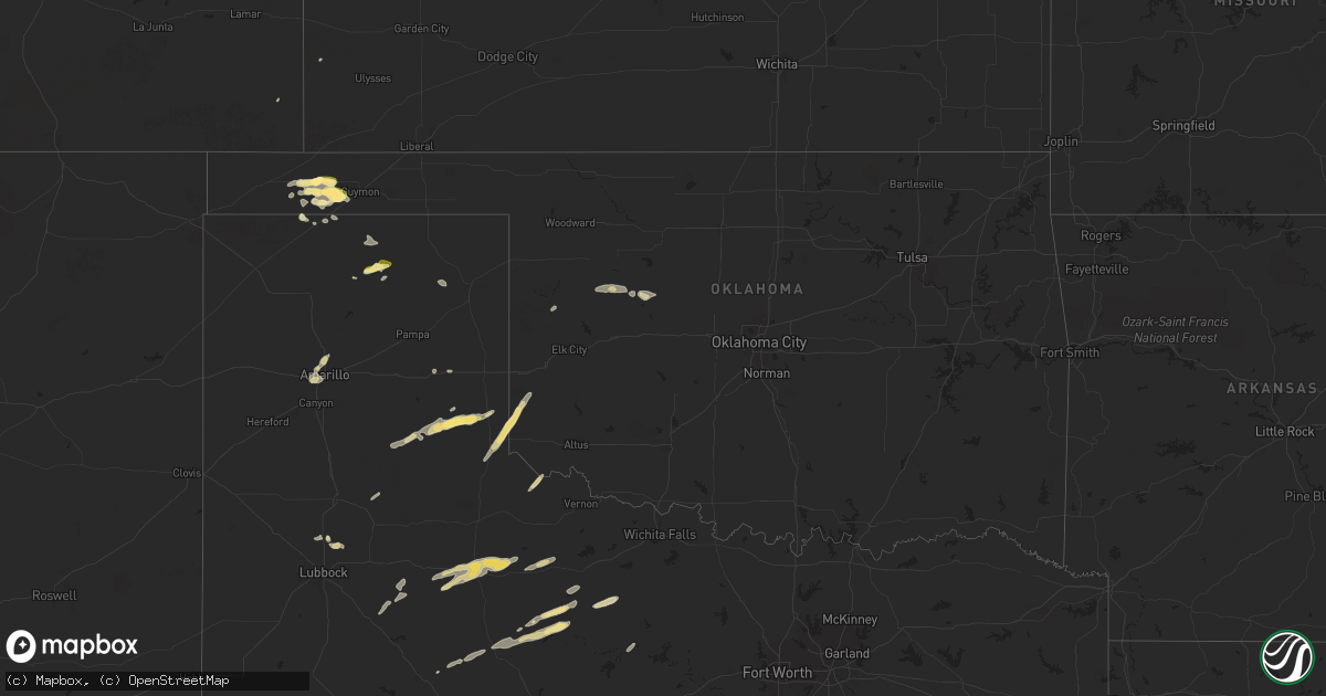 Hail map in Oklahoma on May 12, 2024