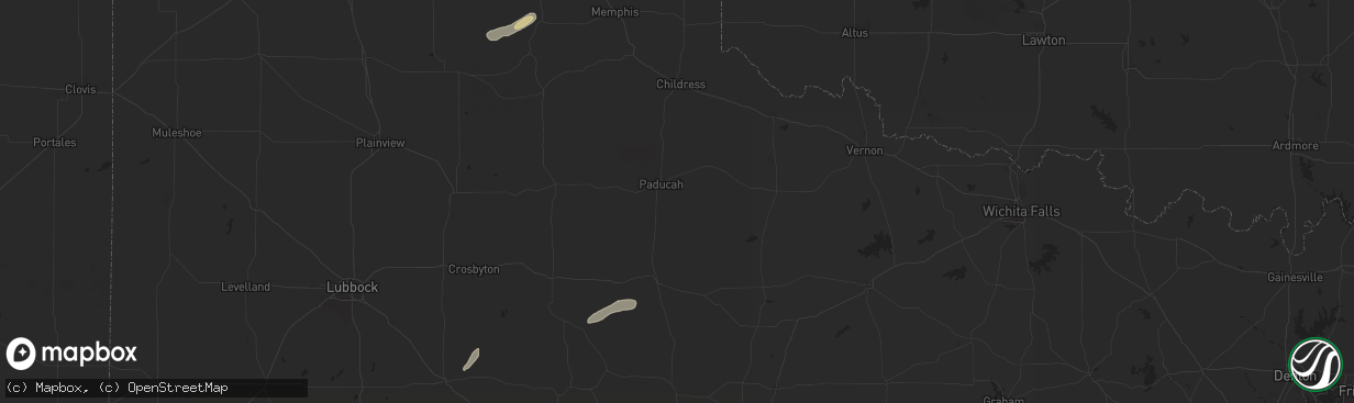 Hail map in Paducah, TX on May 12, 2024