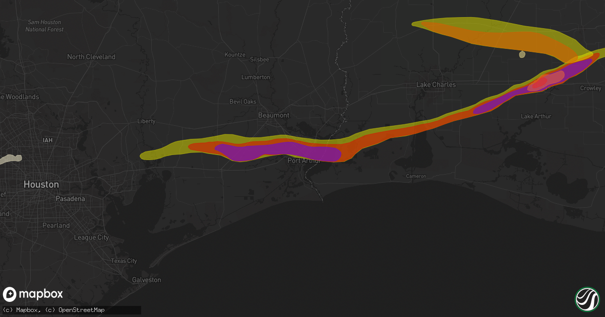 Hail map in Port Arthur, TX on May 12, 2024