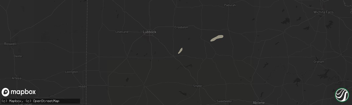 Hail map in Post, TX on May 12, 2024
