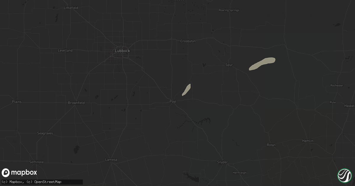 Hail map in Post, TX on May 12, 2024