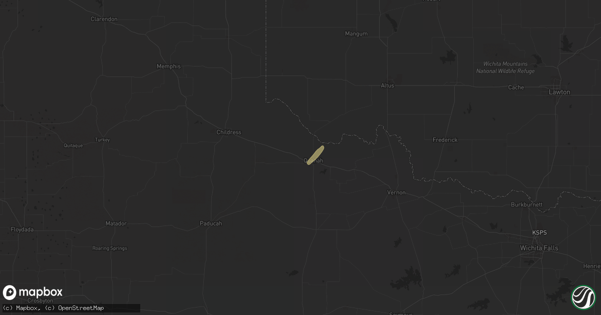 Hail map in Quanah, TX on May 12, 2024