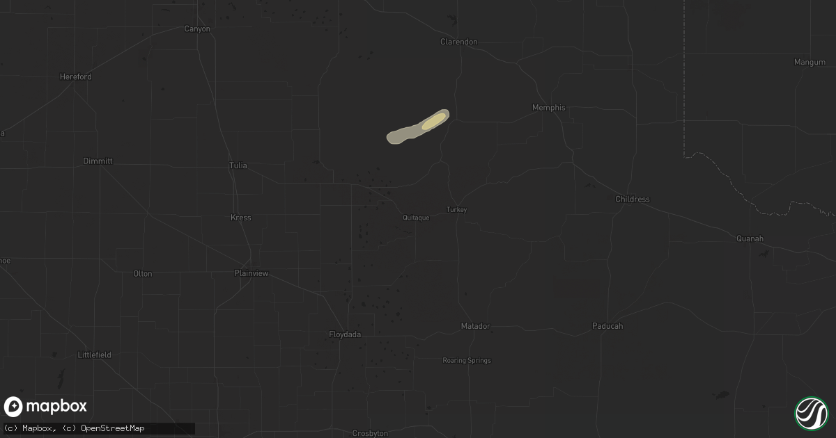Hail map in Quitaque, TX on May 12, 2024