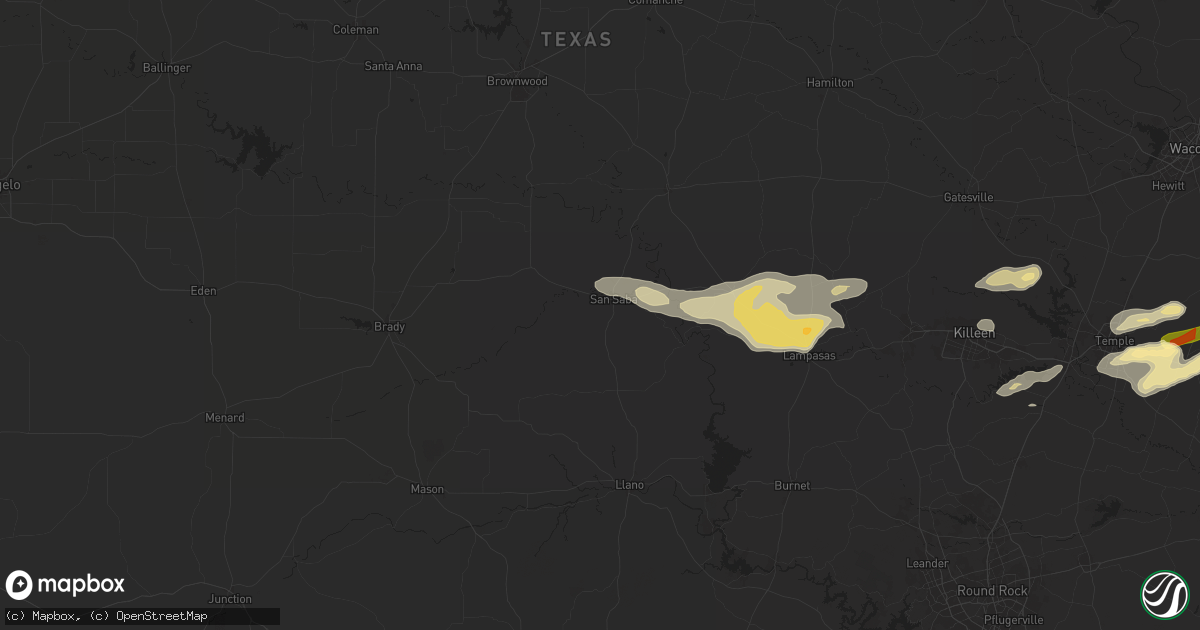 Hail map in San Saba, TX on May 12, 2024