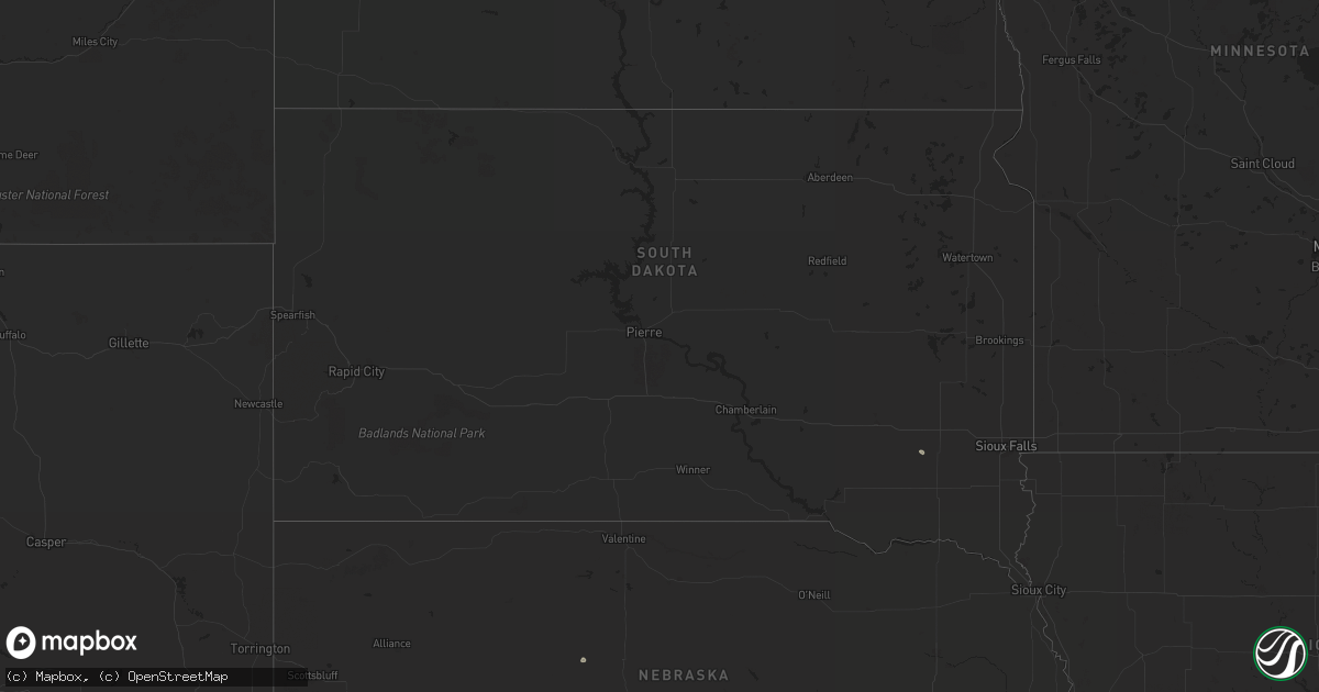 Hail map in South Dakota on May 12, 2024