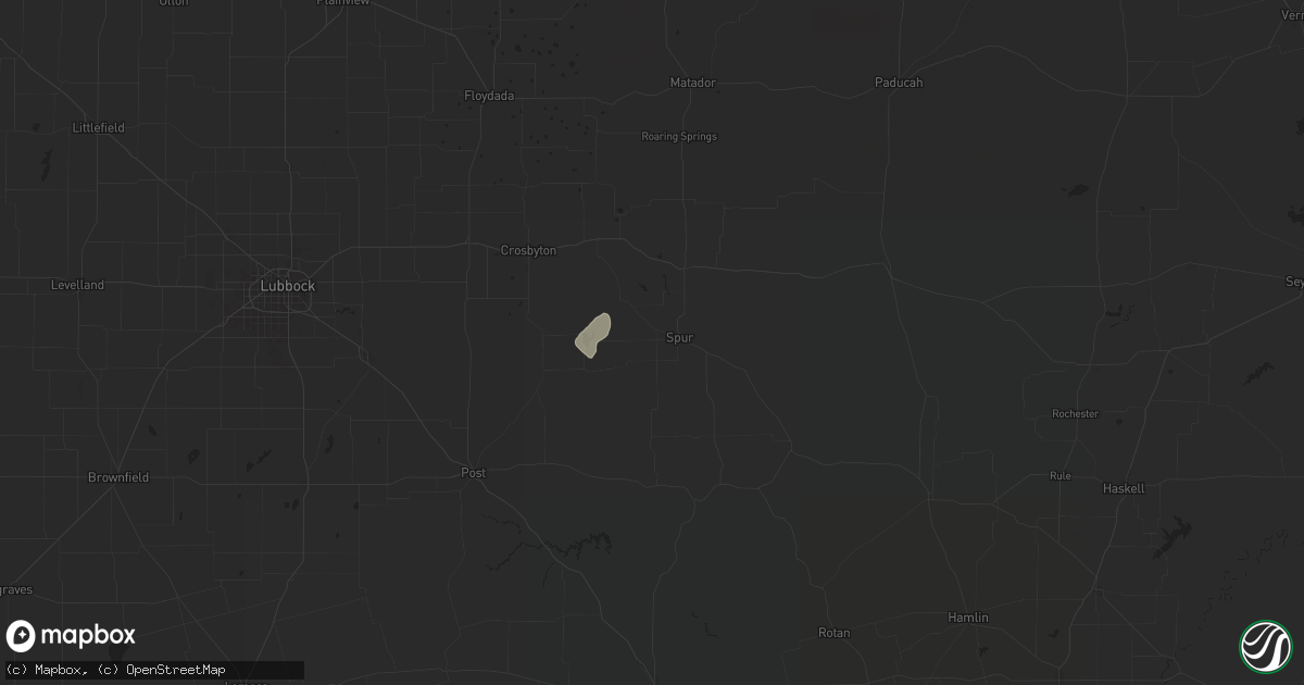 Hail map in Spur, TX on May 12, 2024