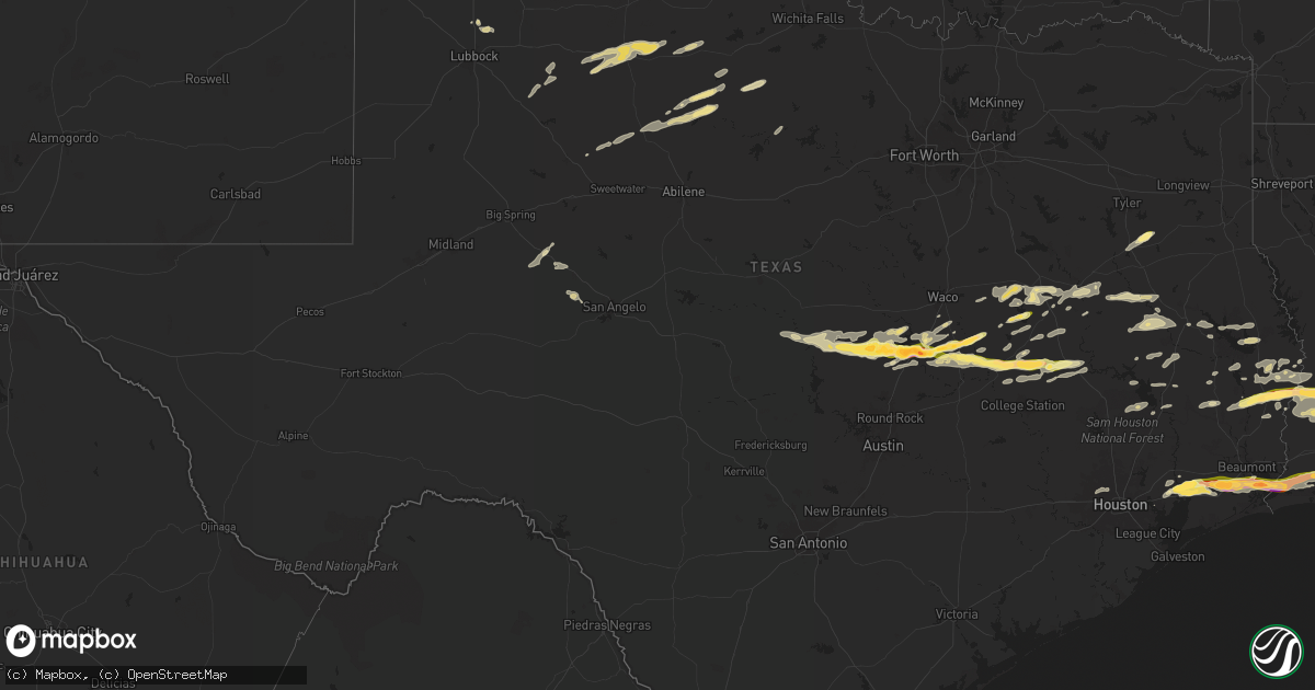 Hail map in Texas on May 12, 2024