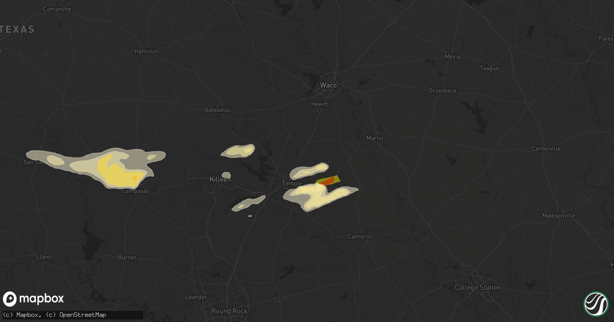 Hail map in Troy, TX on May 12, 2024