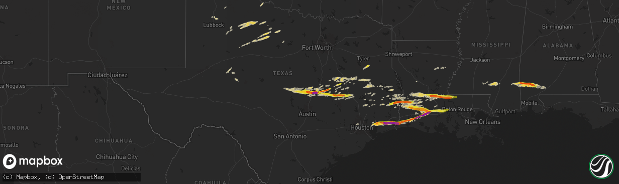 Hail map on May 12, 2024