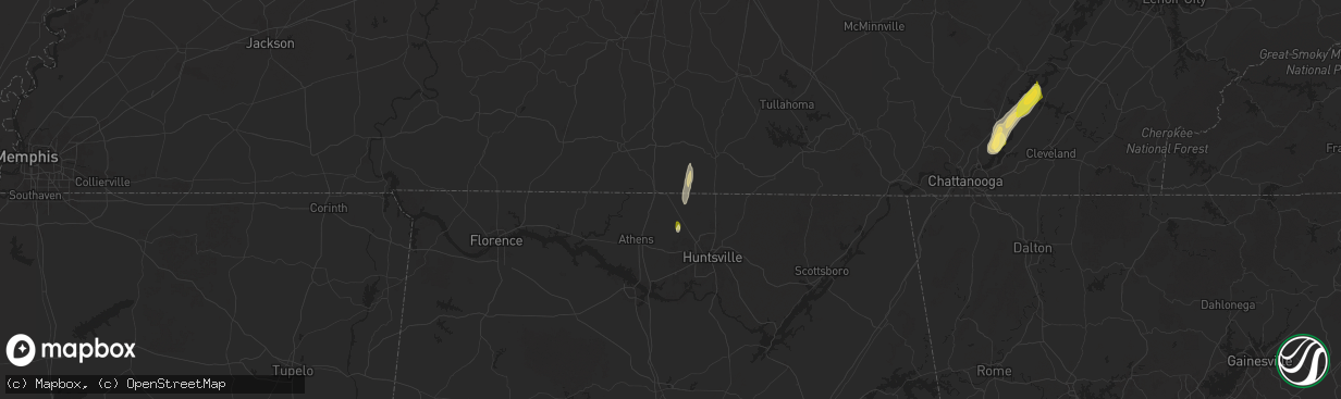 Hail map in Ardmore, AL on May 12, 2025