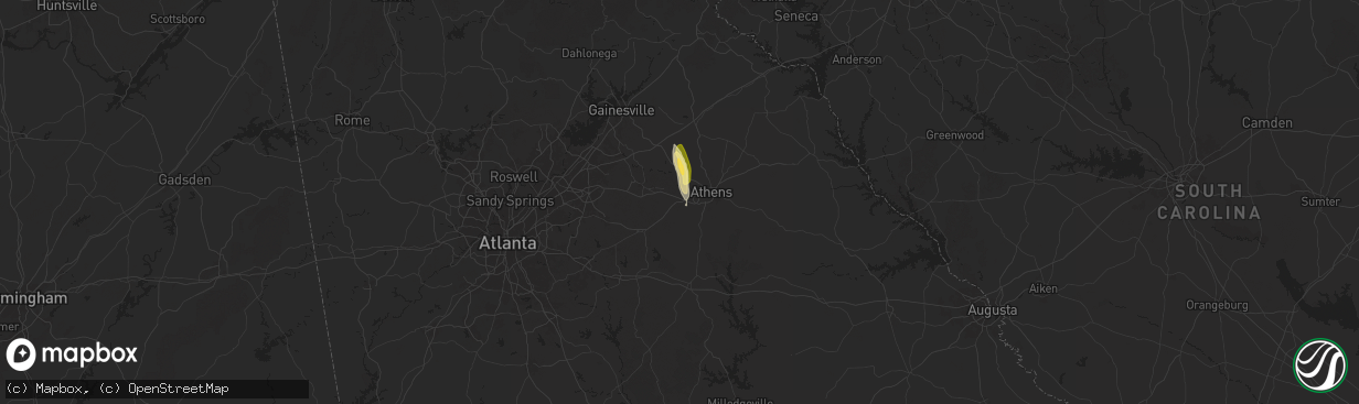 Hail map in Bogart, GA on May 12, 2025