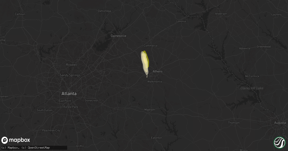 Hail map in Bogart, GA on May 12, 2025