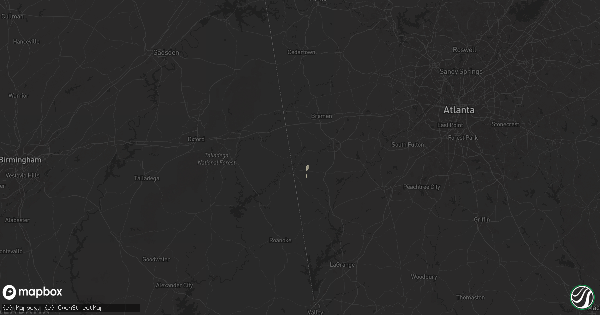 Hail map in Bowdon, GA on May 12, 2025