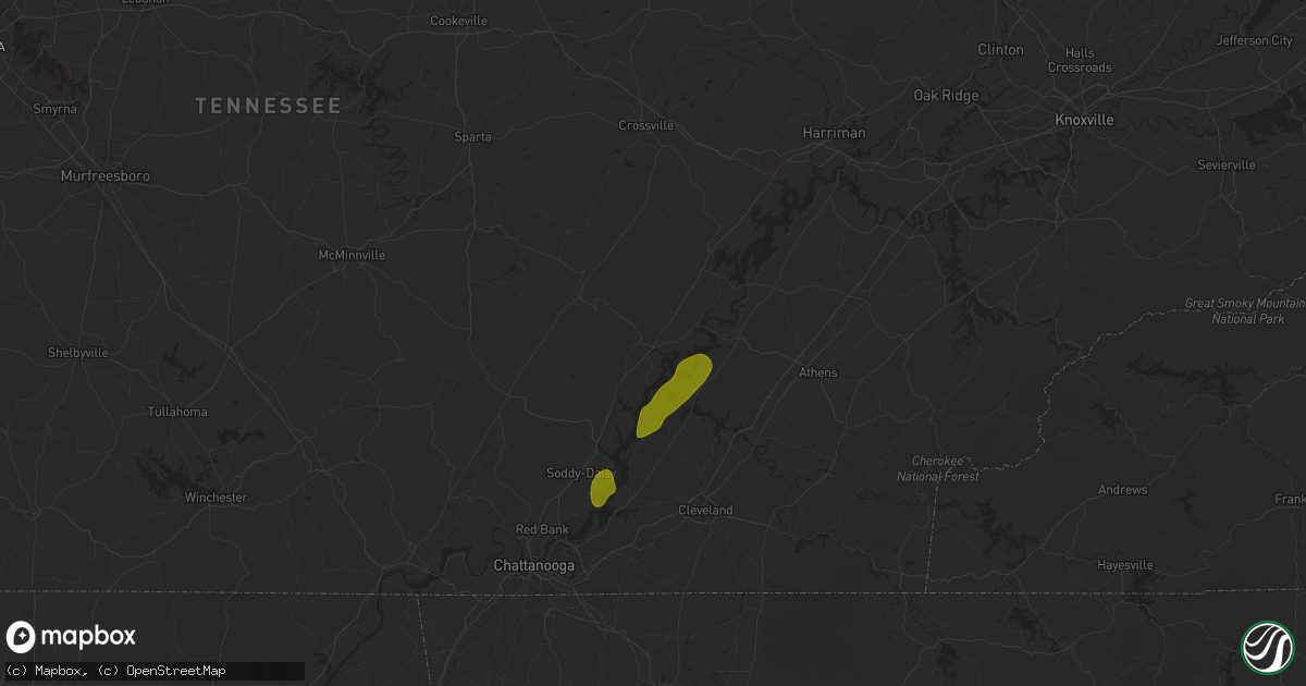Hail map in Dayton, TN on May 12, 2025