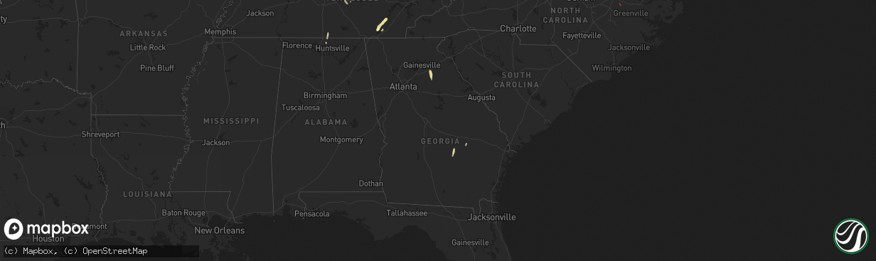 Hail map in Georgia on May 12, 2025