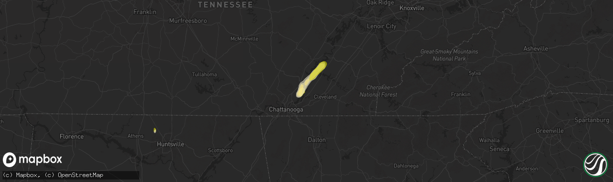 Hail map in Harrison, TN on May 12, 2025
