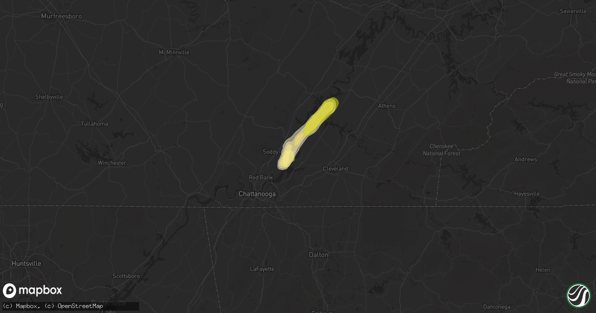 Hail map in Harrison, TN on May 12, 2025