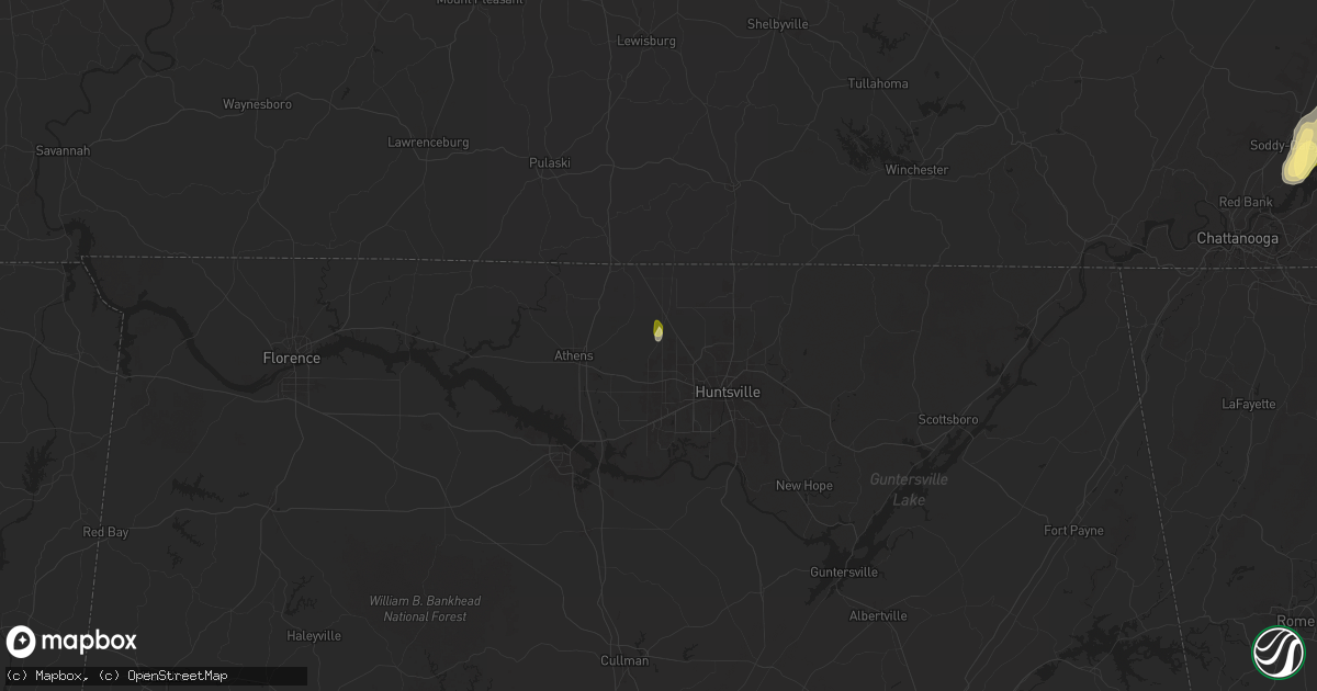 Hail map in Harvest, AL on May 12, 2025