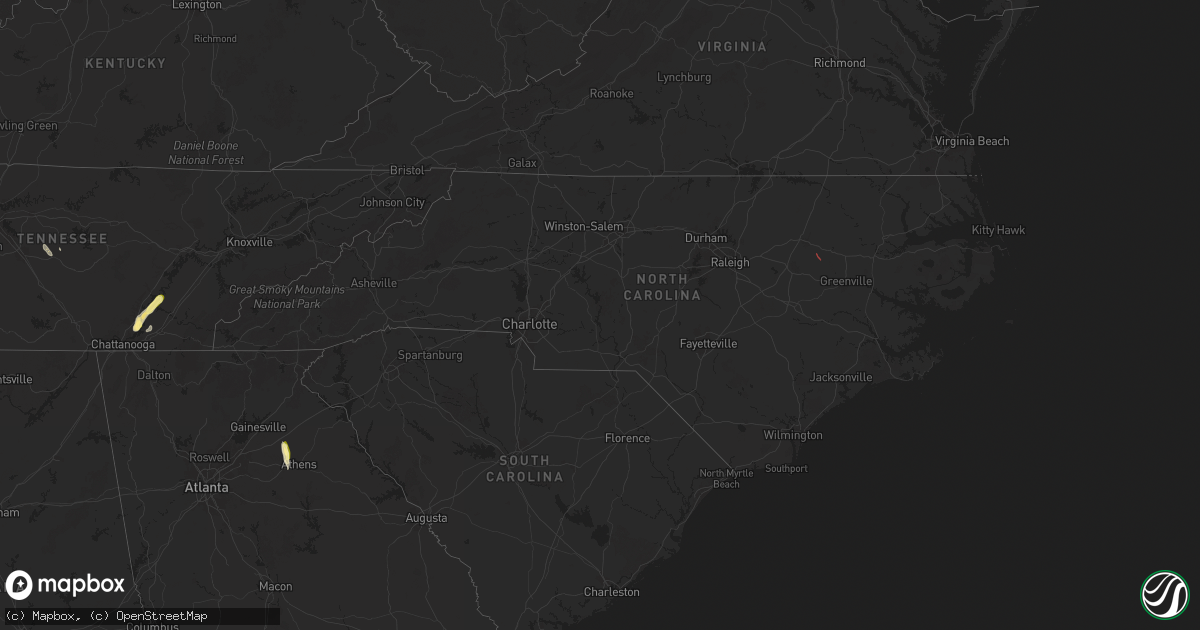 Hail map in North Carolina on May 12, 2025