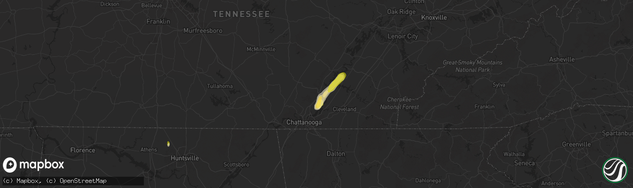 Hail map in Soddy Daisy, TN on May 12, 2025