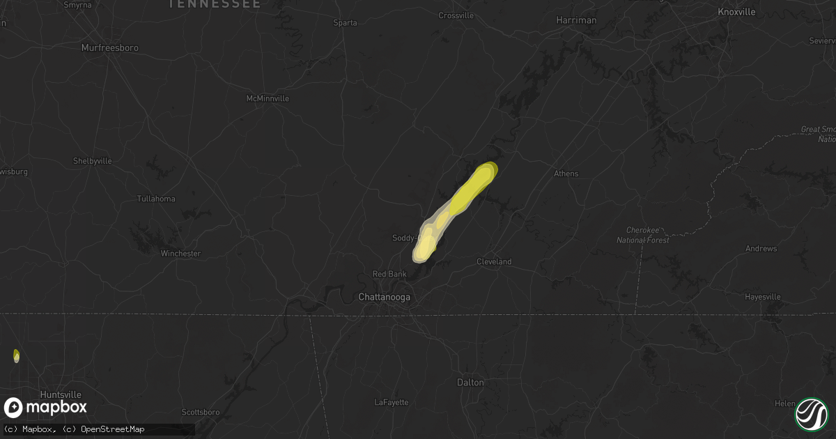 Hail map in Soddy Daisy, TN on May 12, 2025