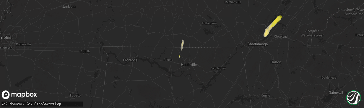 Hail map in Toney, AL on May 12, 2025
