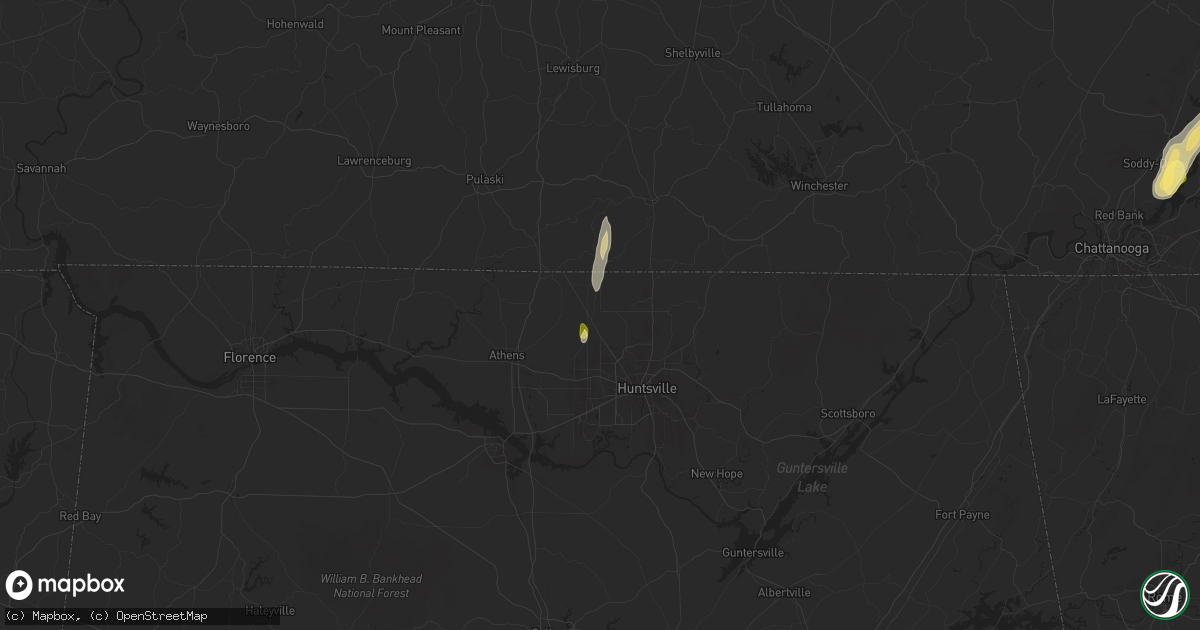 Hail map in Toney, AL on May 12, 2025