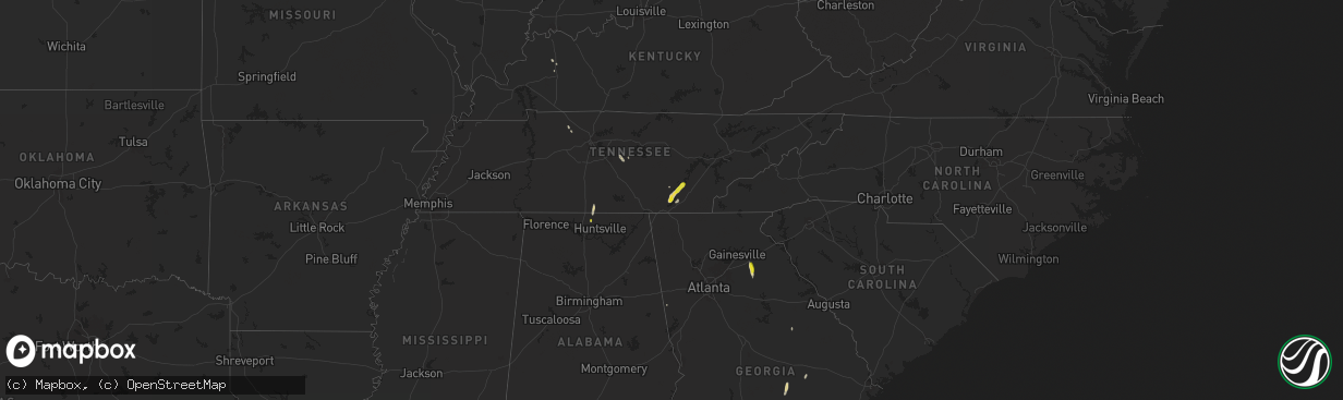 Hail map on May 12, 2025