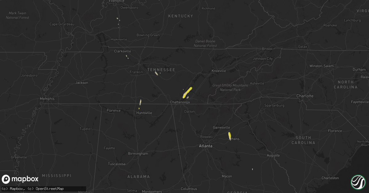Hail map on May 12, 2025