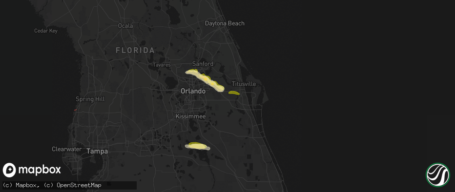 Hail map in Christmas, FL on May 12, 2026