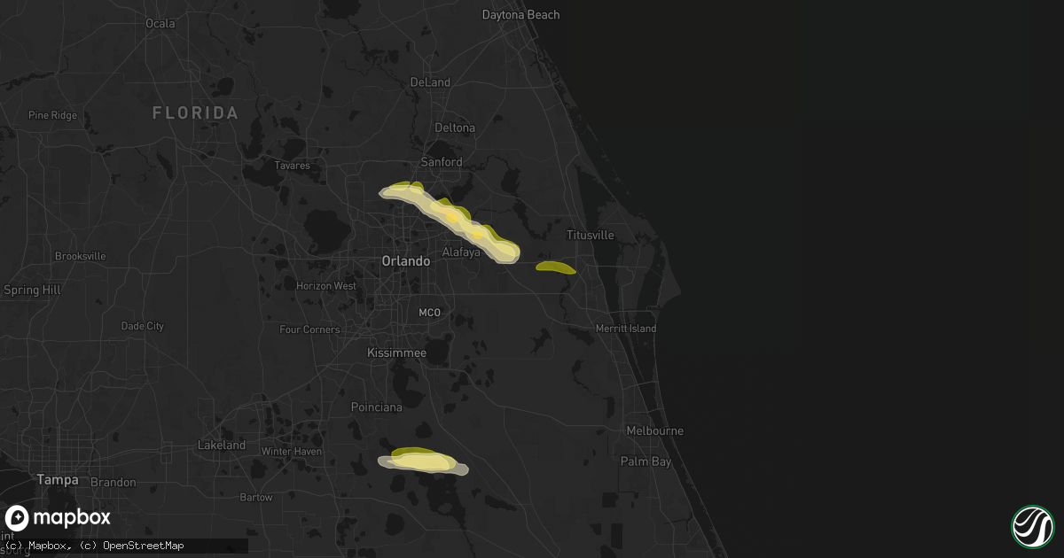 Hail map in Christmas, FL on May 12, 2026