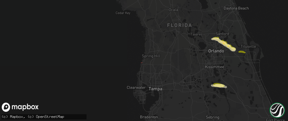 Hail map in Hudson, FL on May 12, 2026