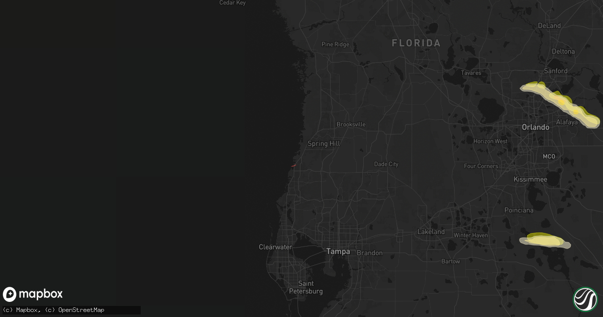 Hail map in Hudson, FL on May 12, 2026