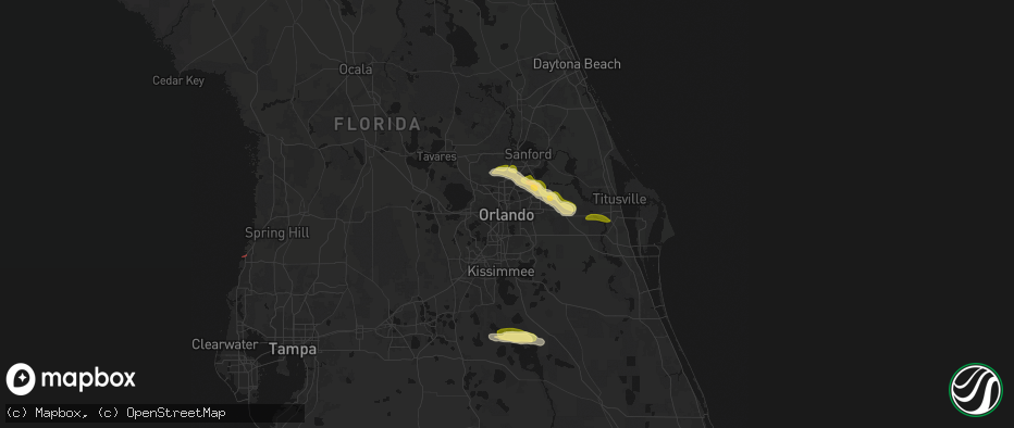 Hail map in Orlando, FL on May 12, 2026