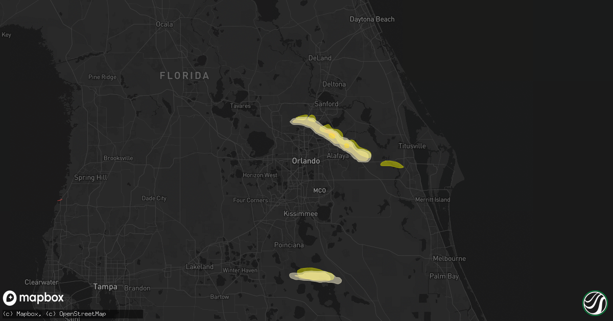Hail map in Orlando, FL on May 12, 2026
