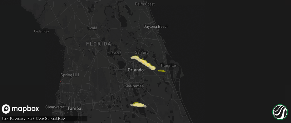 Hail map in Oviedo, FL on May 12, 2026