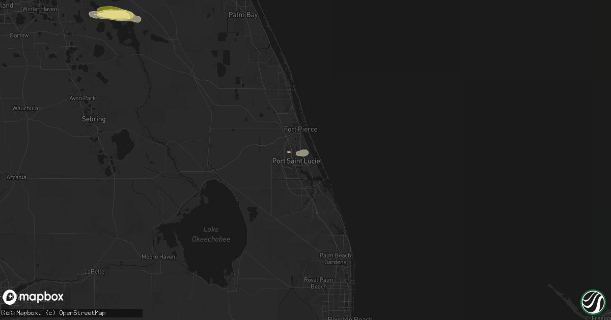 Hail map in Port Saint Lucie, FL on May 12, 2026
