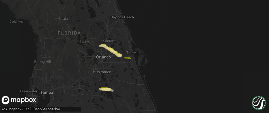 Hail map in Titusville, FL on May 12, 2026