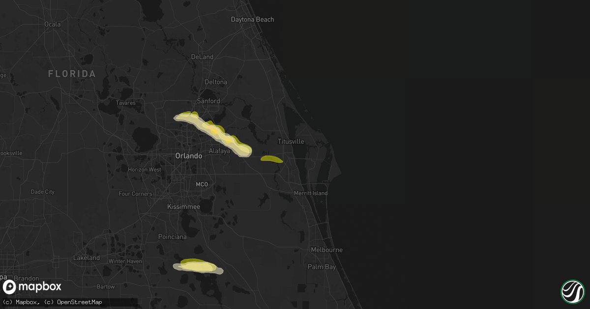 Hail map in Titusville, FL on May 12, 2026