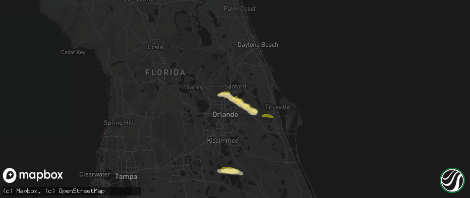 Hail map in Winter Springs, FL on May 12, 2026