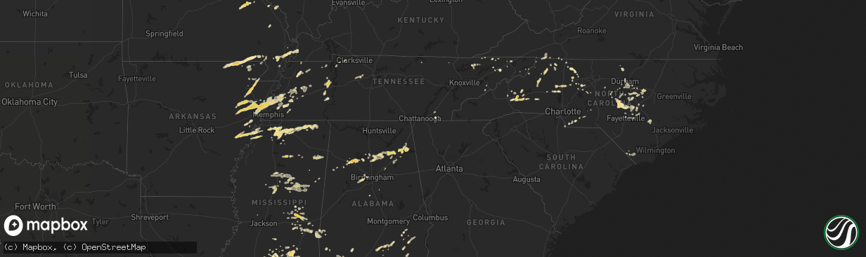 Hail map in Alabama on May 13, 2011