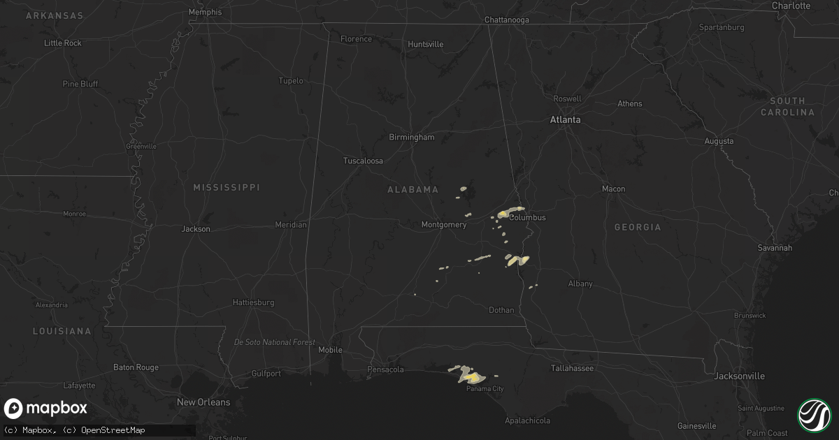 Hail map in Alabama on May 13, 2012